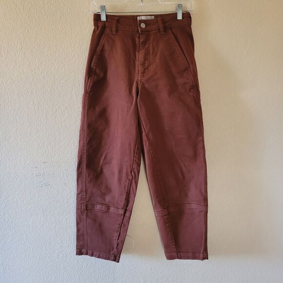 Everlane Pants - Everlane Utility Barrel Pants  0 Chocolate Brown Light High Rise Organic Cotton